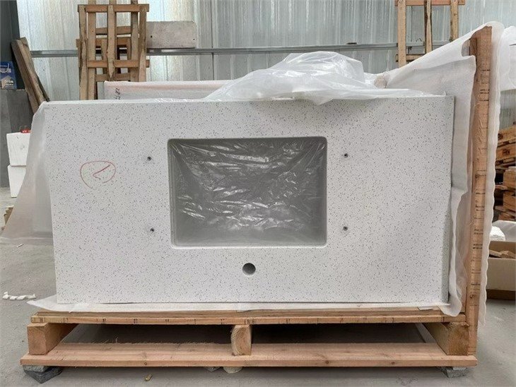 Crystal White quartz vanity tops bathroom