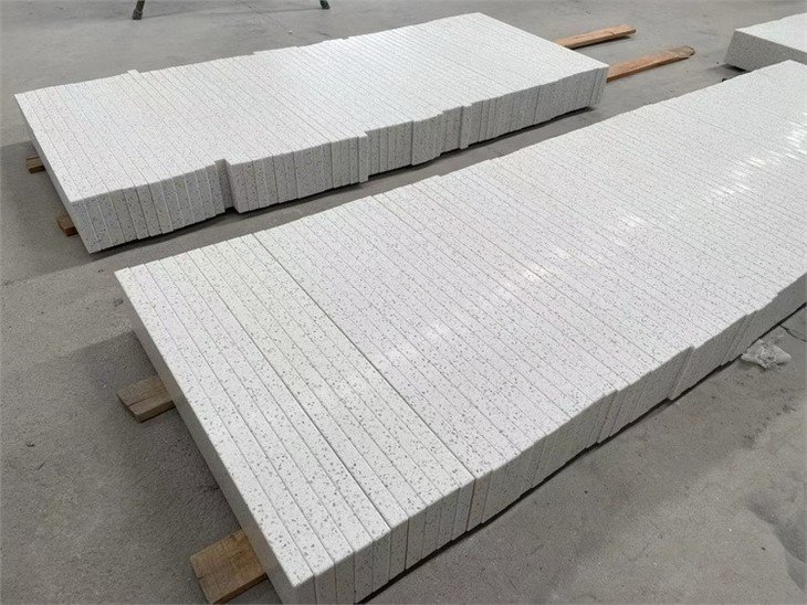 Crystal White quartz vanity tops backsplash